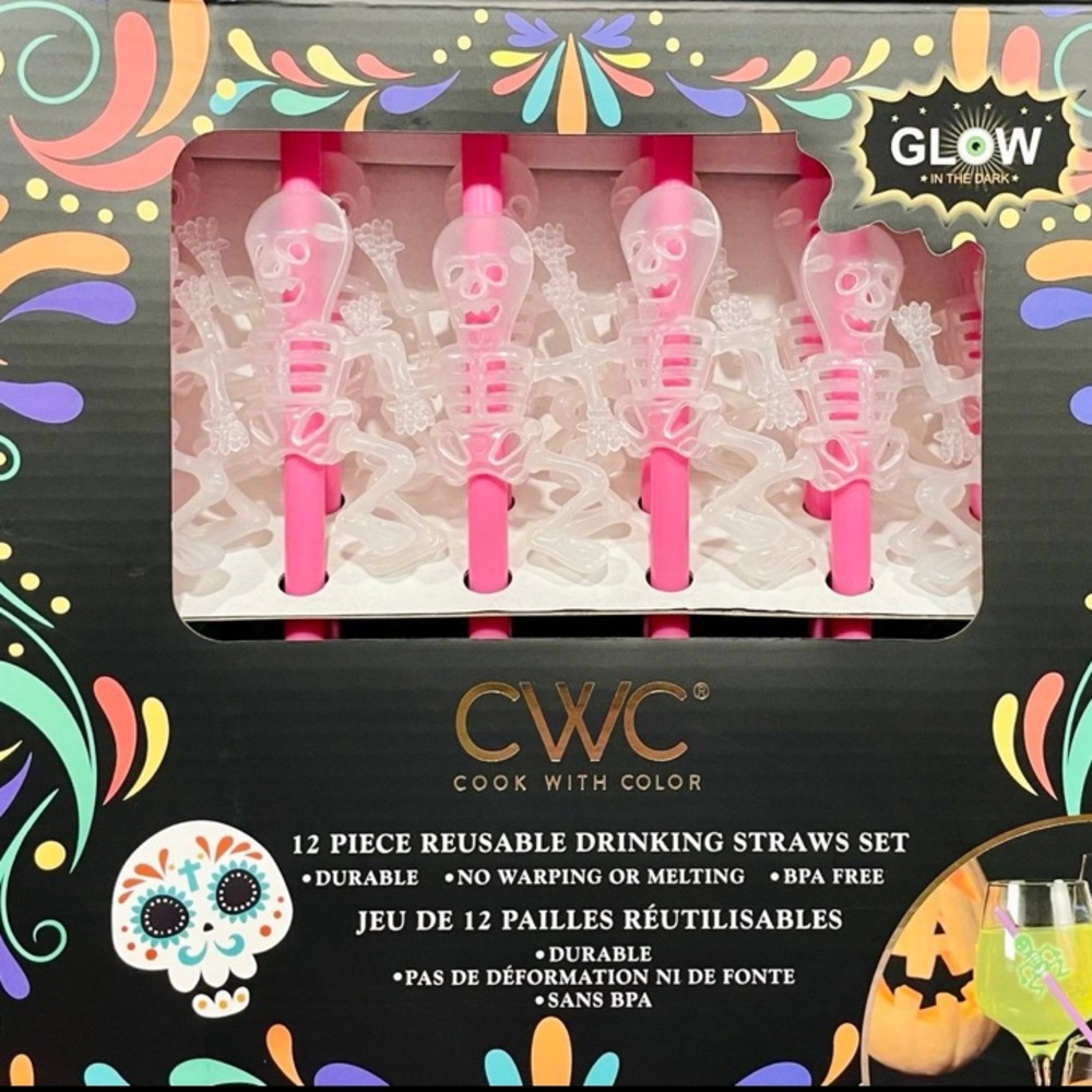 Viral New 2024
Halloween skeleton
Straws pink glow in the
dark CWC$19